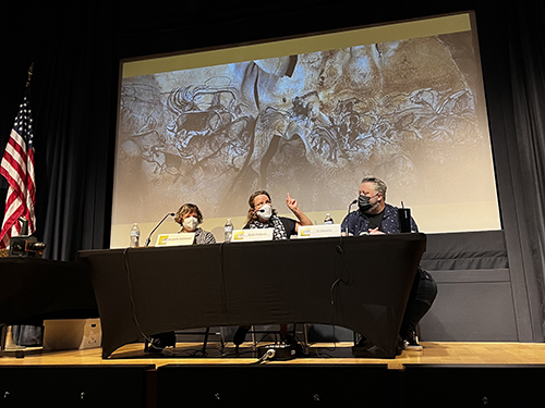 From Cave Paintings to Comics event - speakers on stage
