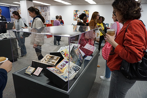 students explore exhibit