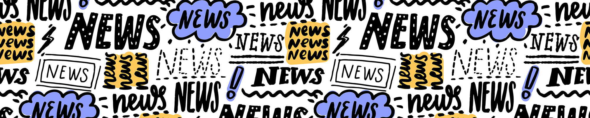 news written in cartoon fonts