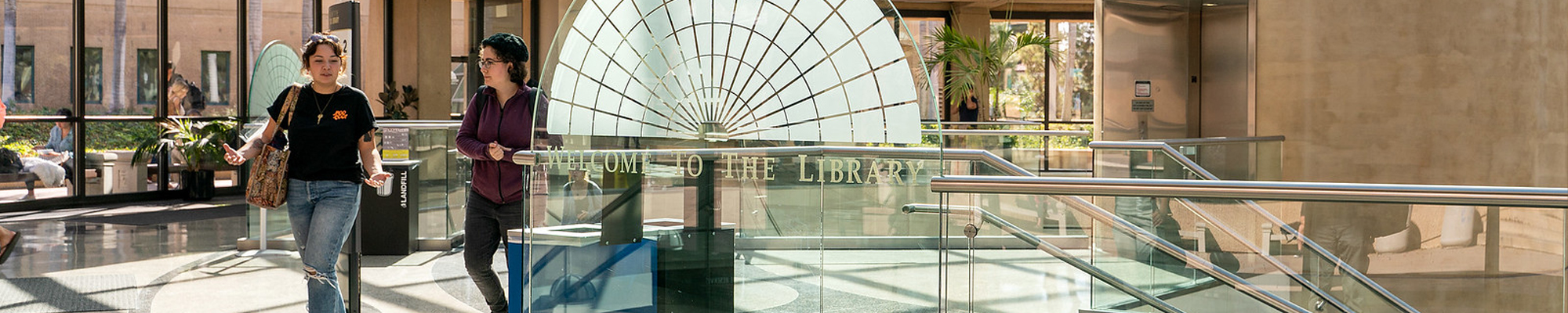 SDSU library entrance, welcome to the library