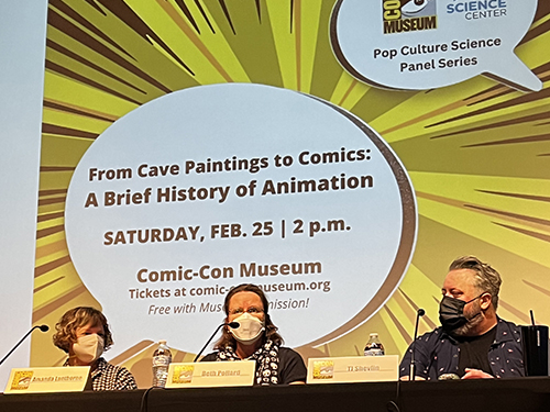 From Cave Paintings to Comics event - speakers on stage